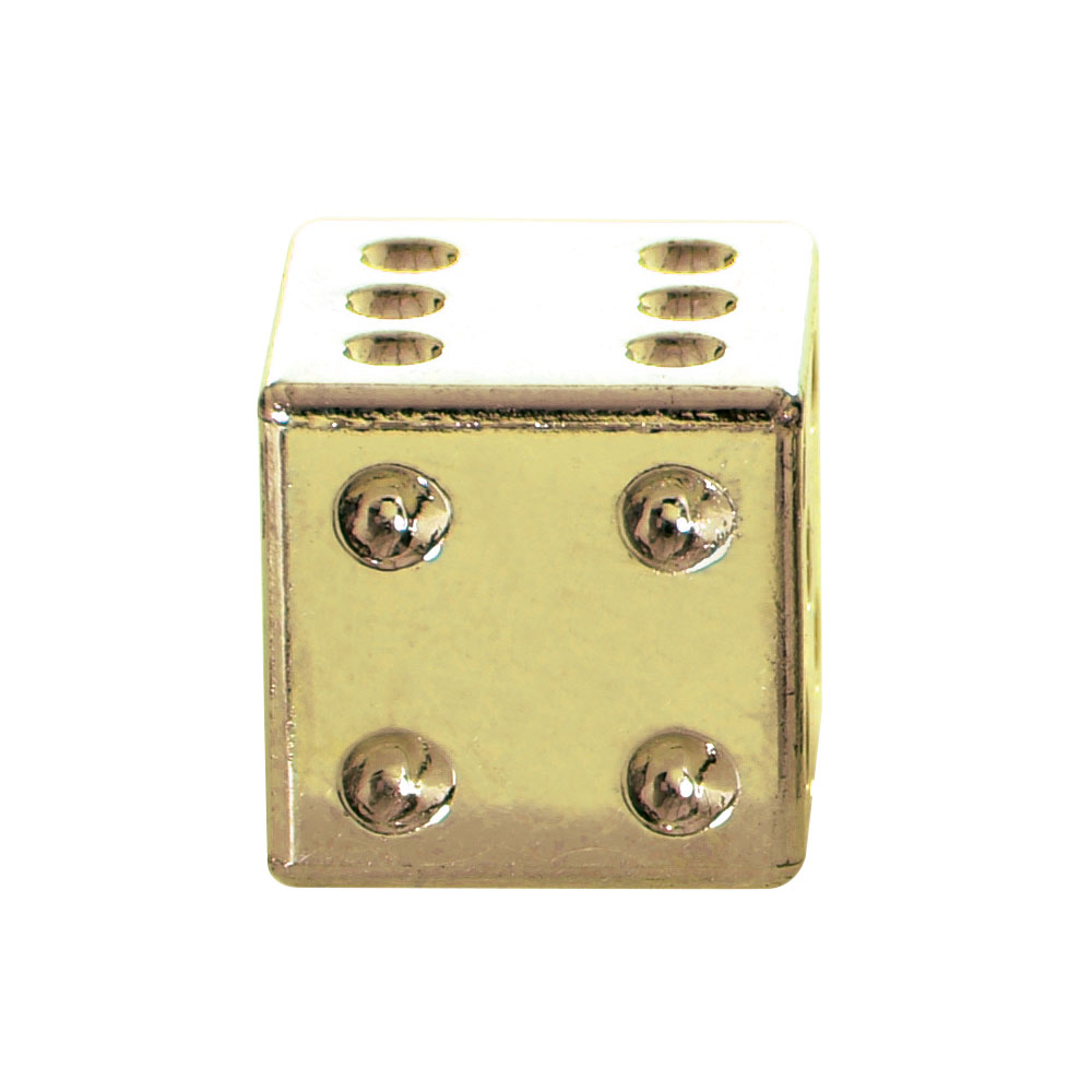 Lucky Dice Valve caps Gold Pair